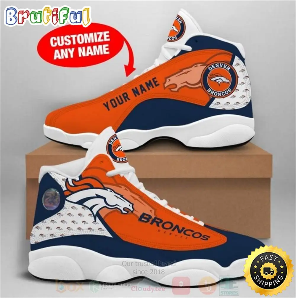 Los Denver Broncos Nfl Custom Name Air Jordan 13 Shoes
