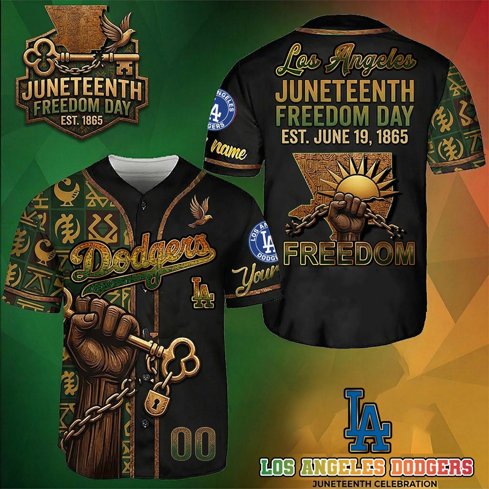 Lost Angeles Dodgers Juneteenth Jersey Los Angeles June Freedom Merch Gift For Sports