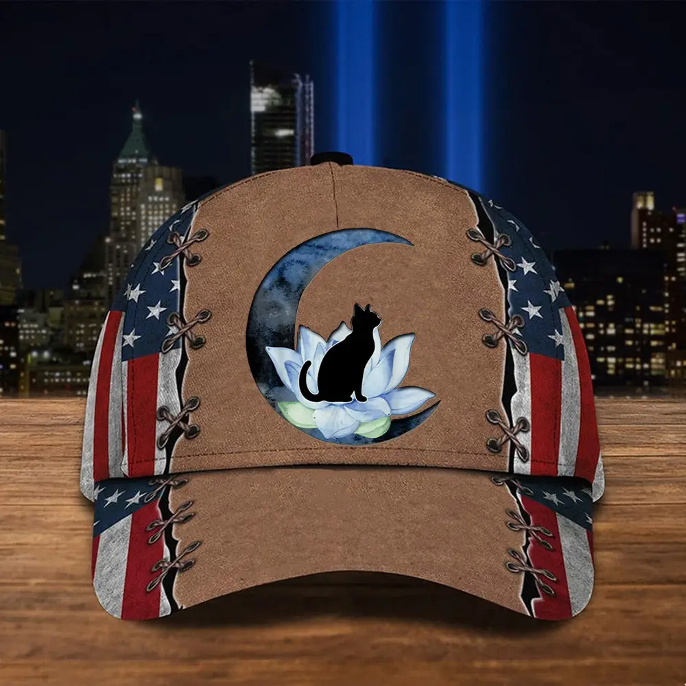 Lotus Back Cat Childless Cat Lady 24 Hat Kamala Harris 2024 American Flag Cap Gifts