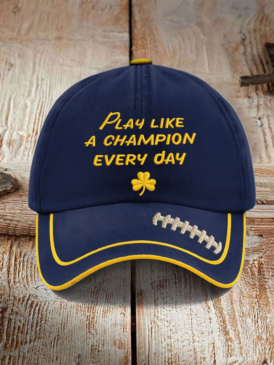 Lou Holtz Play Like A Champion Everyday Hat Embroidered Lou Holtz Coach 1937-2026 Tribute Gift