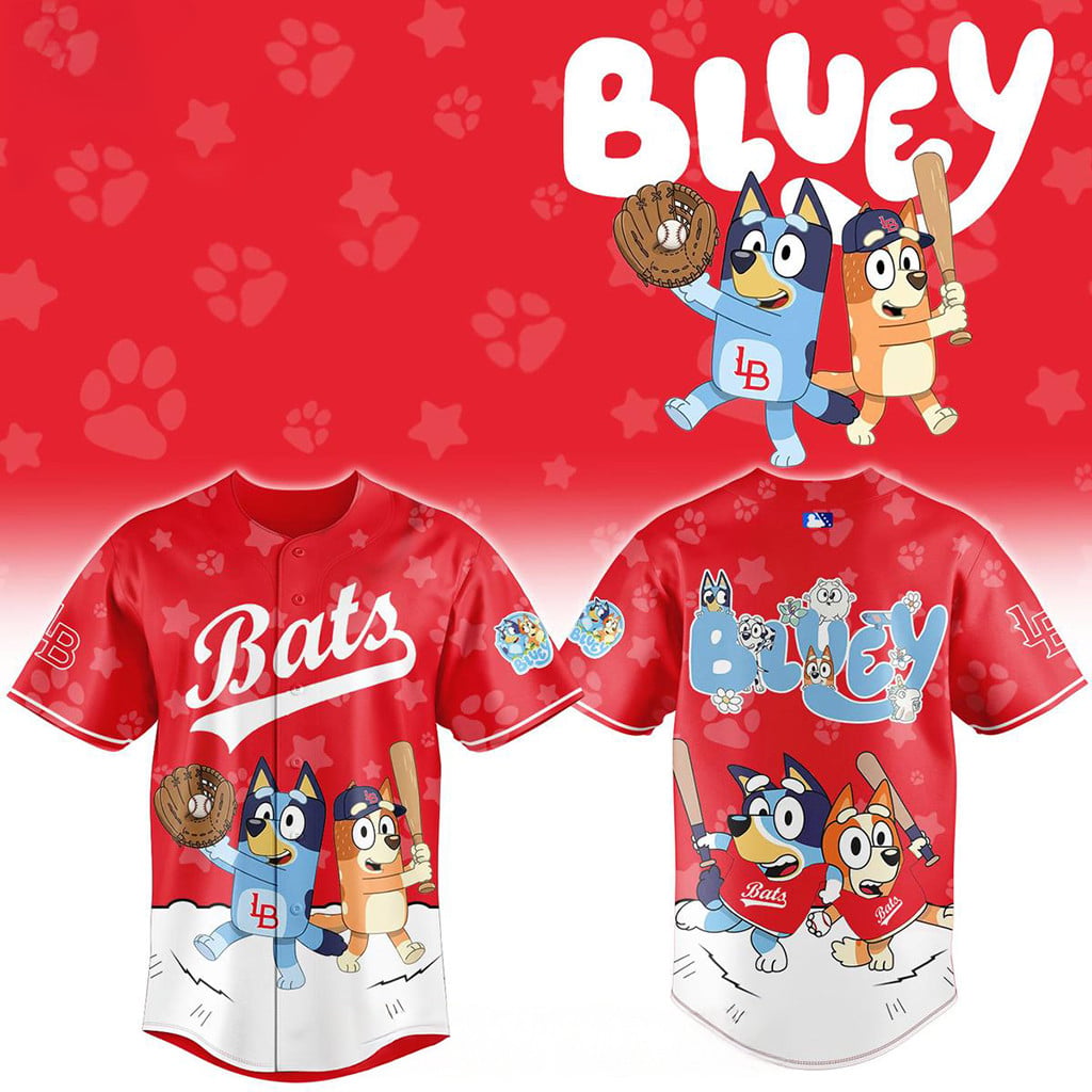 Louisville Bats Bluey Night 2026 Minor Game Baseball Jersey Louisville Bats Merch Fan Gifts