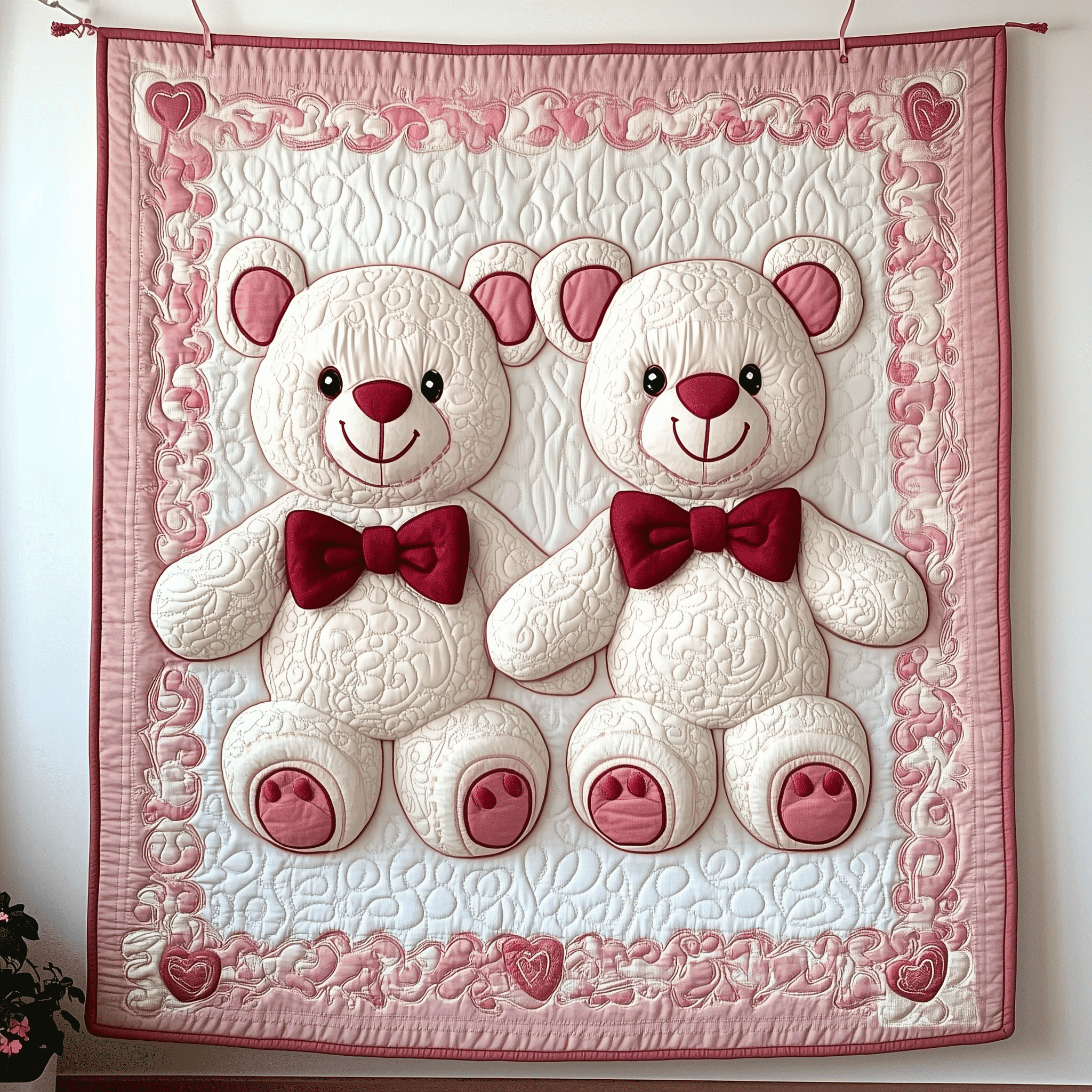 Love Bear Couple Quilted Blanket Elegant Home Decor Gift Suggestions For Valentine's Day