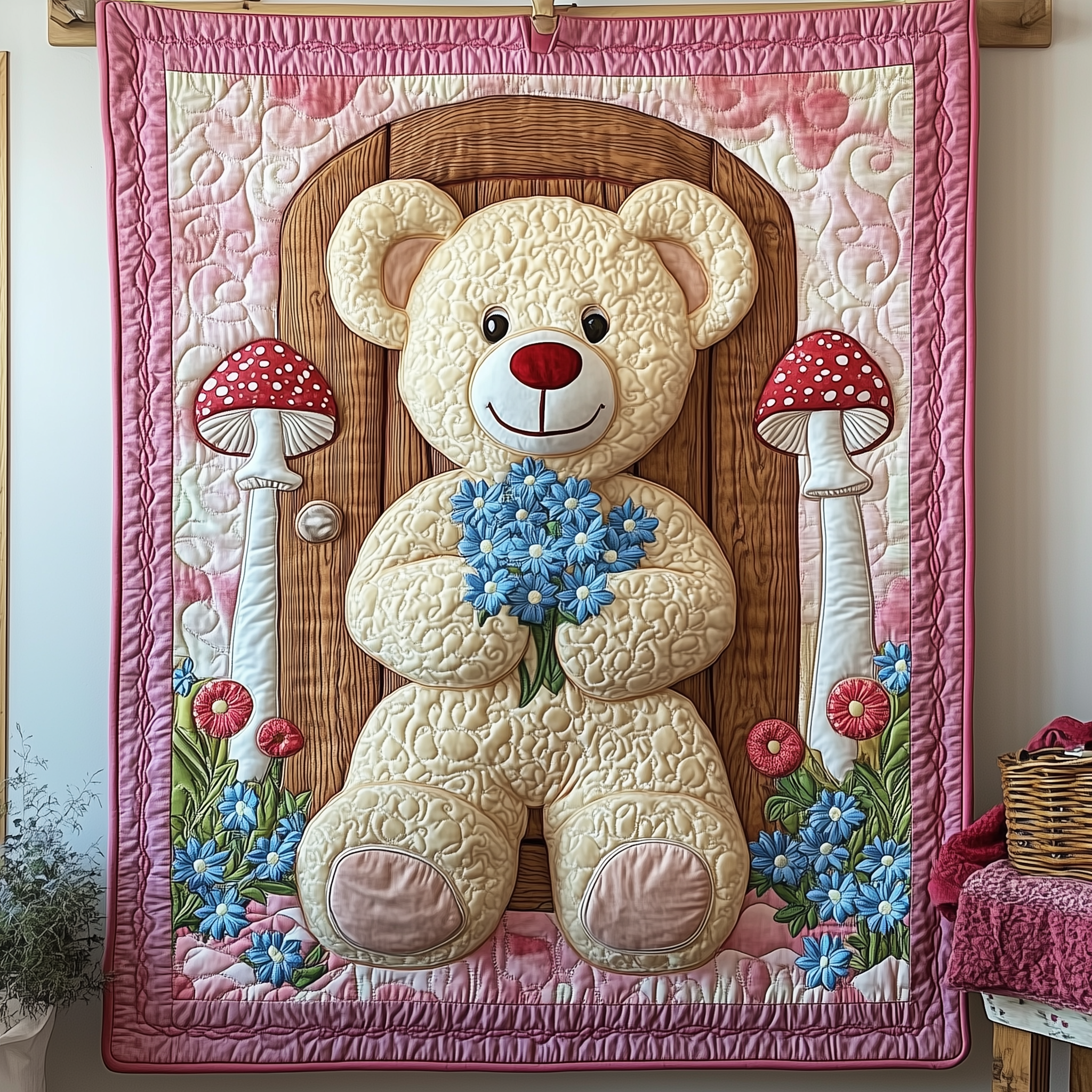 Love Bear For Her Quilted Blanket Aesthetic Home Decor Unique Valentine's Day Ideas