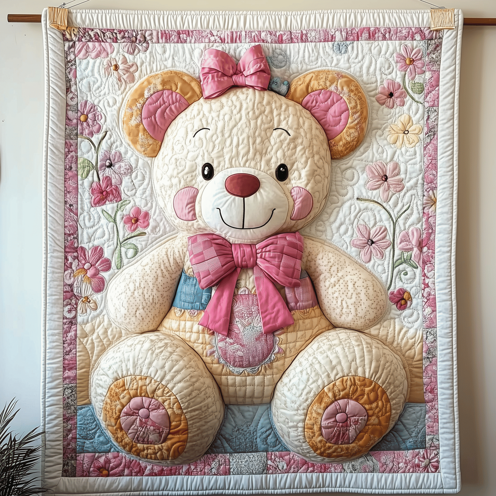 Love Bear For Her Quilted Blanket Home Decor Collection Unique Valentine's Day Ideas
