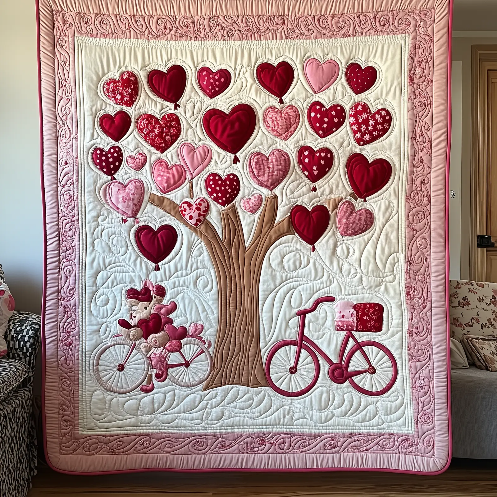 Love Is In The Air Quilted Blanket Home Accessories Gift Ideas For Valentine