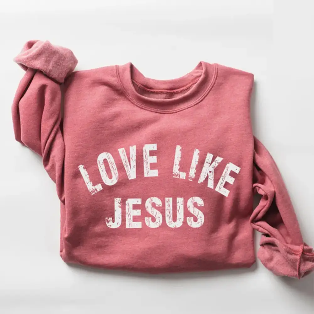 Love Like Jesus Christian Sweatshirt Christian Apparel Good Present For Her Love Like Jesus Christian Sweatshirt Christian Apparel Good Present For Her - Image 1