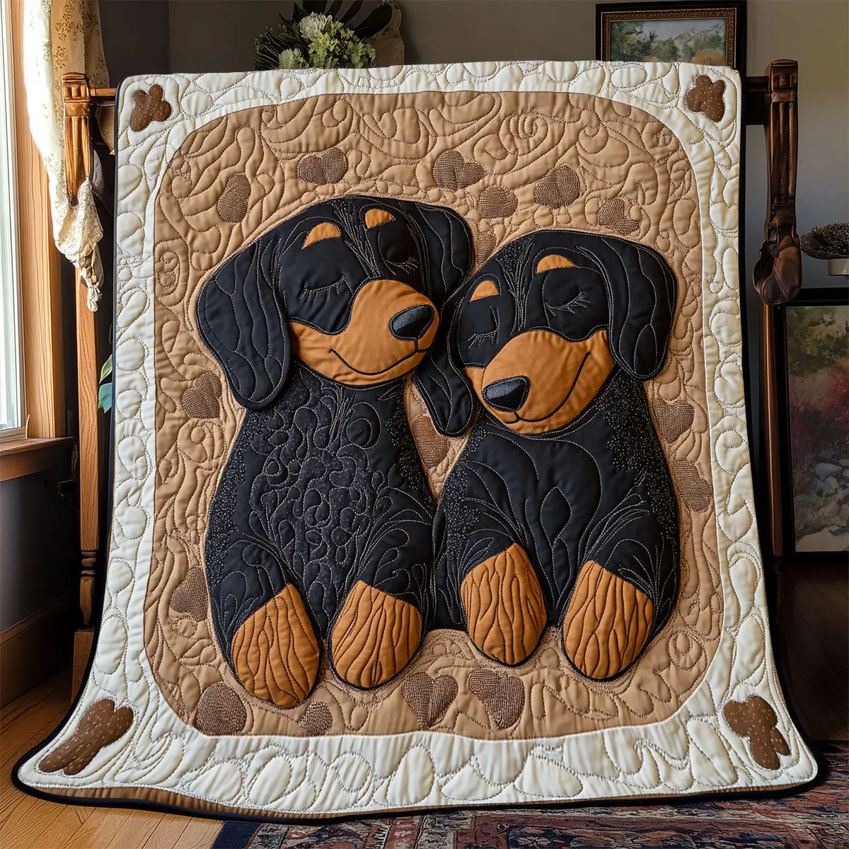 Lovely Dachshund Quilted Throw Blankets Father In Law Gifts Dad's Day