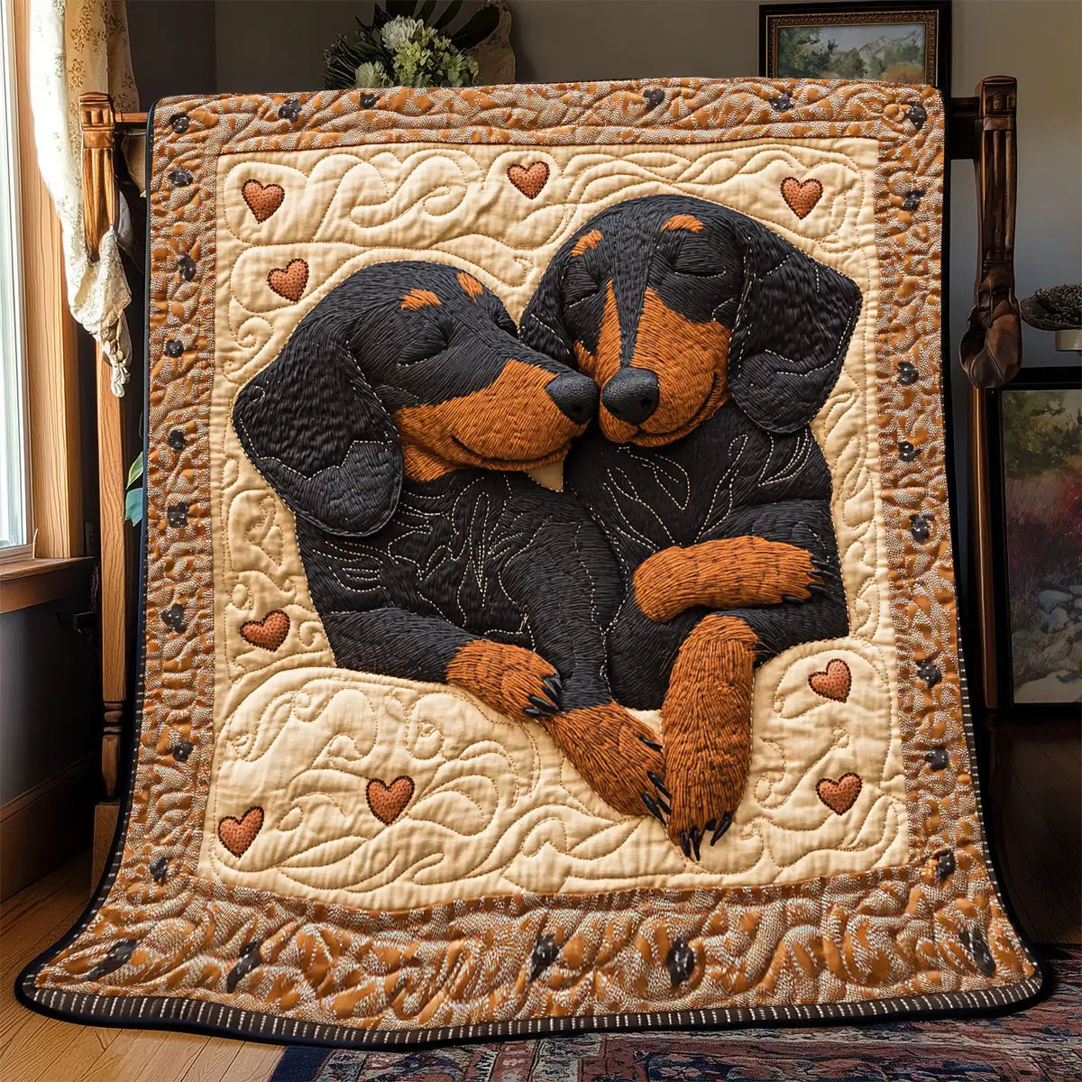 Lovely Dachshund Quilted Throw Blankets Gifts For Dad Who Wants Nothing