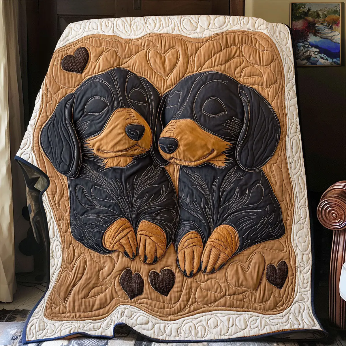 Lovely Dachshund Quilted Throw Blankets Retirement Gift Ideas For Men