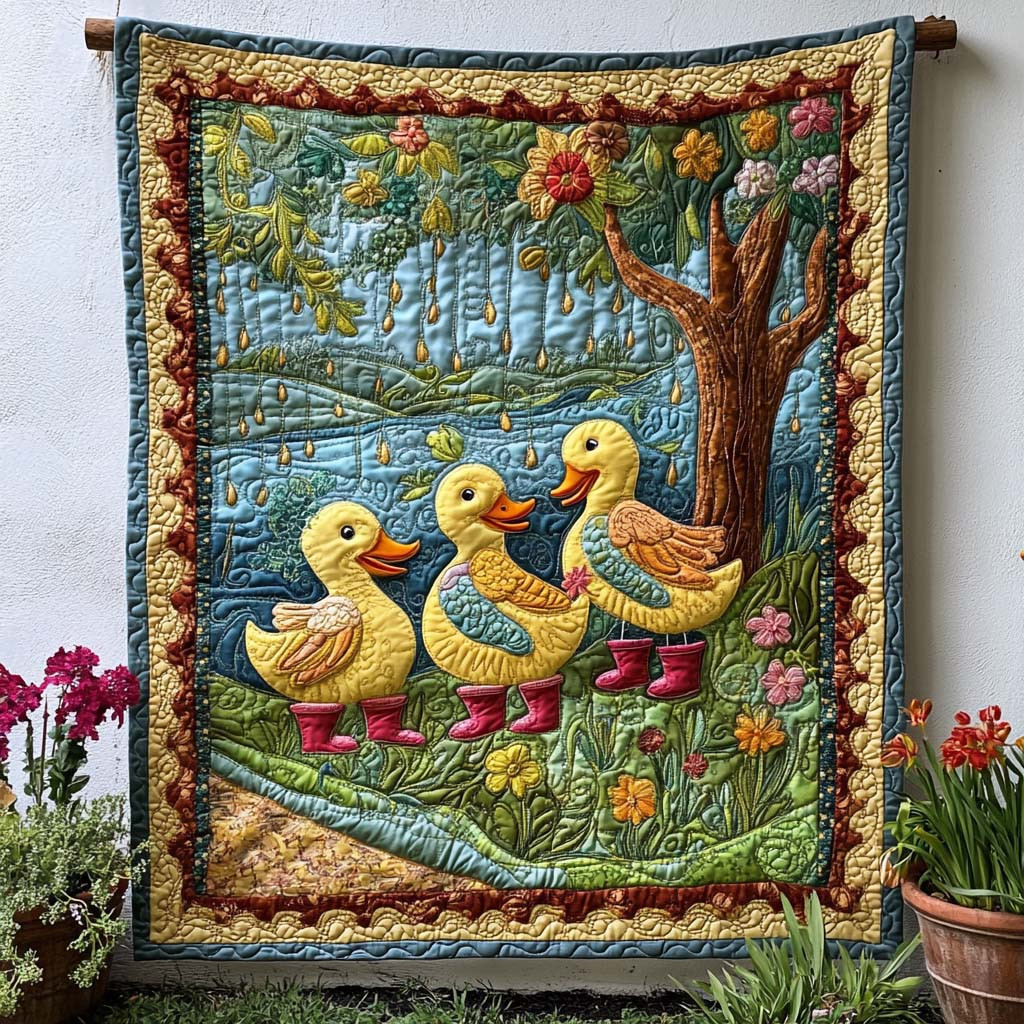 Lovely Duck Meadow Quilted Blanket Christmas Room Decor Family Xmas Present Ideas Lovely Duck Meadow Quilted Blanket Christmas Room Decor Family Xmas Present Ideas - Image 1