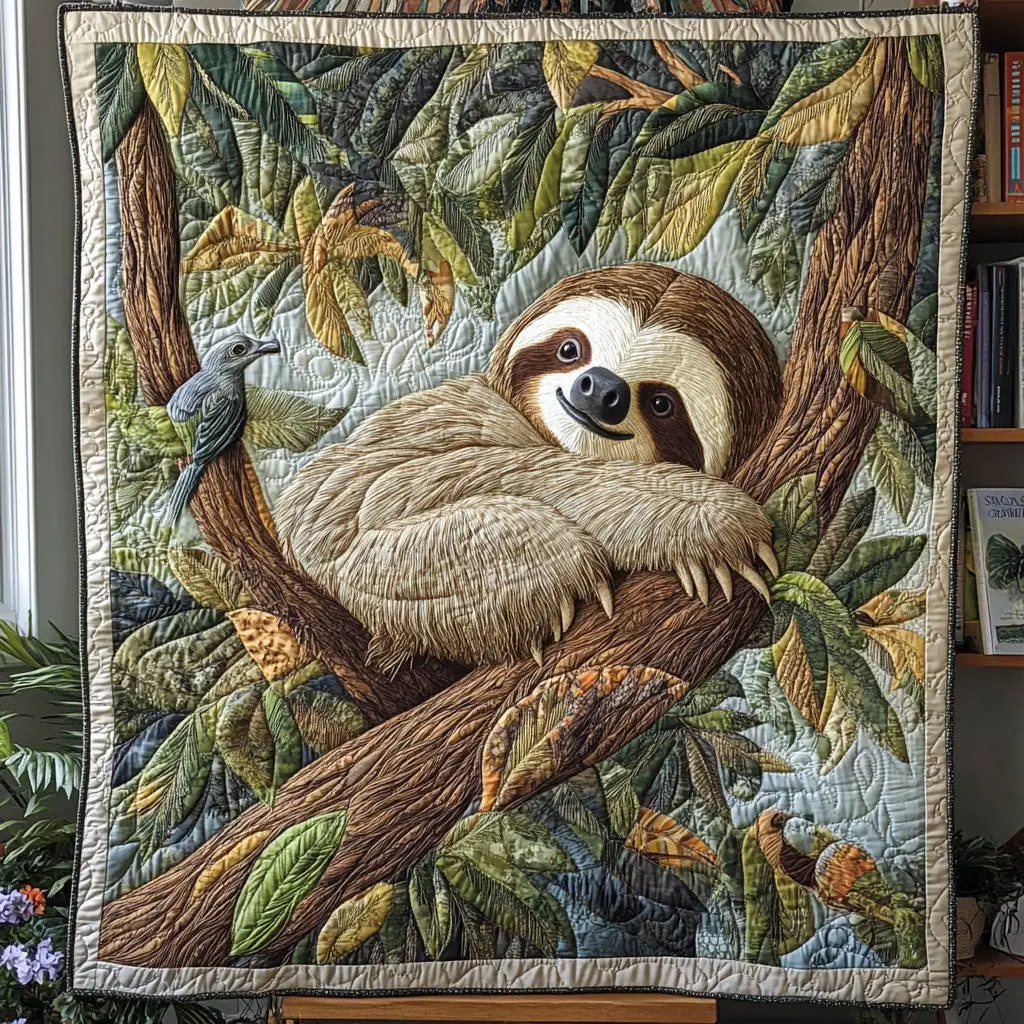 Lovely Sloth Quilt Blanket Comfort Throw Blanket Cute Presents For Sloth Lovers