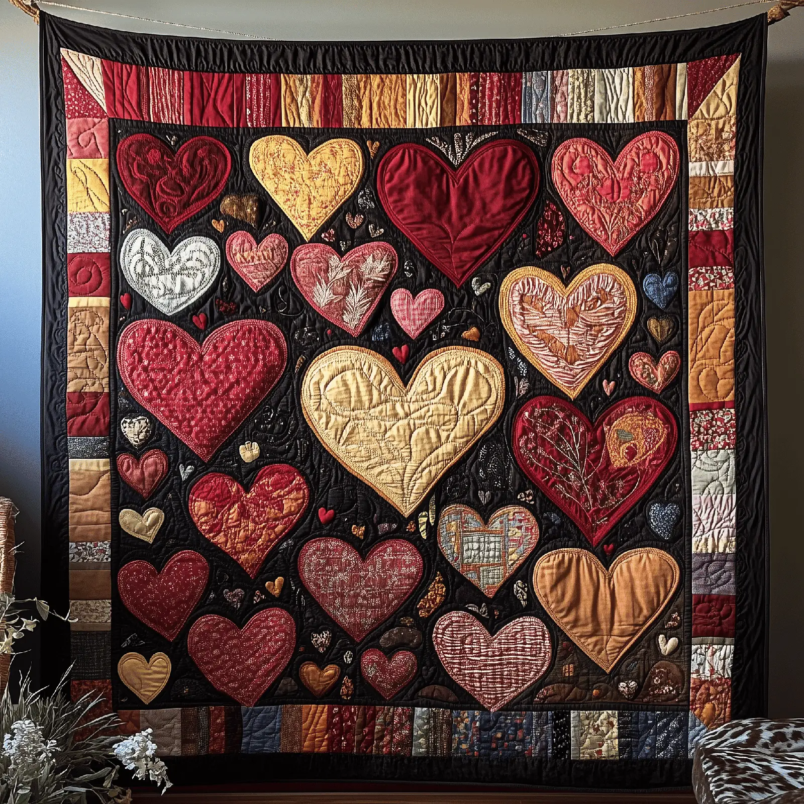 Loving Heart Quilted Blanket Trendy Home Decor Valentines Gifts For Boyfriend