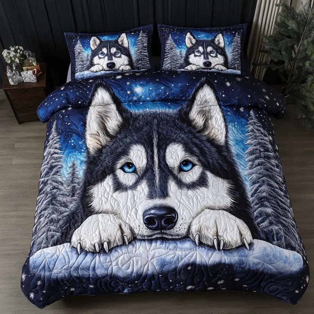 Loyal Shadow Quilted Bedding Set Soft Bed Sheet and Pillowcase Set for Relaxing Nights