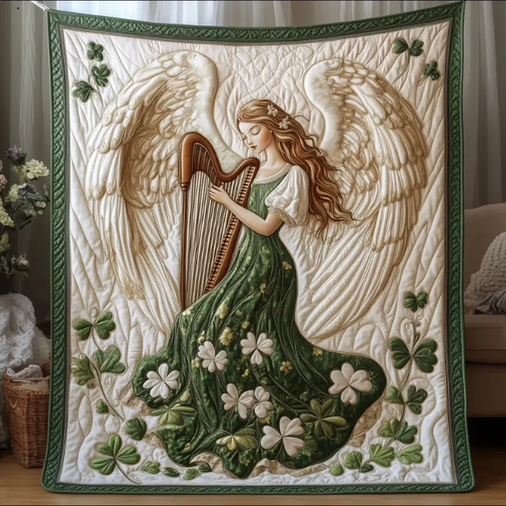 Lucky Anglel Patrick's Day Quilt Blanket Best Gift For Irish Lucky Anglel Patrick's Day Quilt Blanket Best Gift For Irish - Image 1