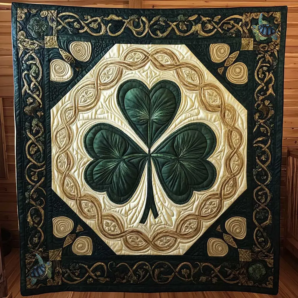 Lucky Charm Clover Quilt Blanket Sofa Throw Blanket Saint Patrick's Day Gift Ideas