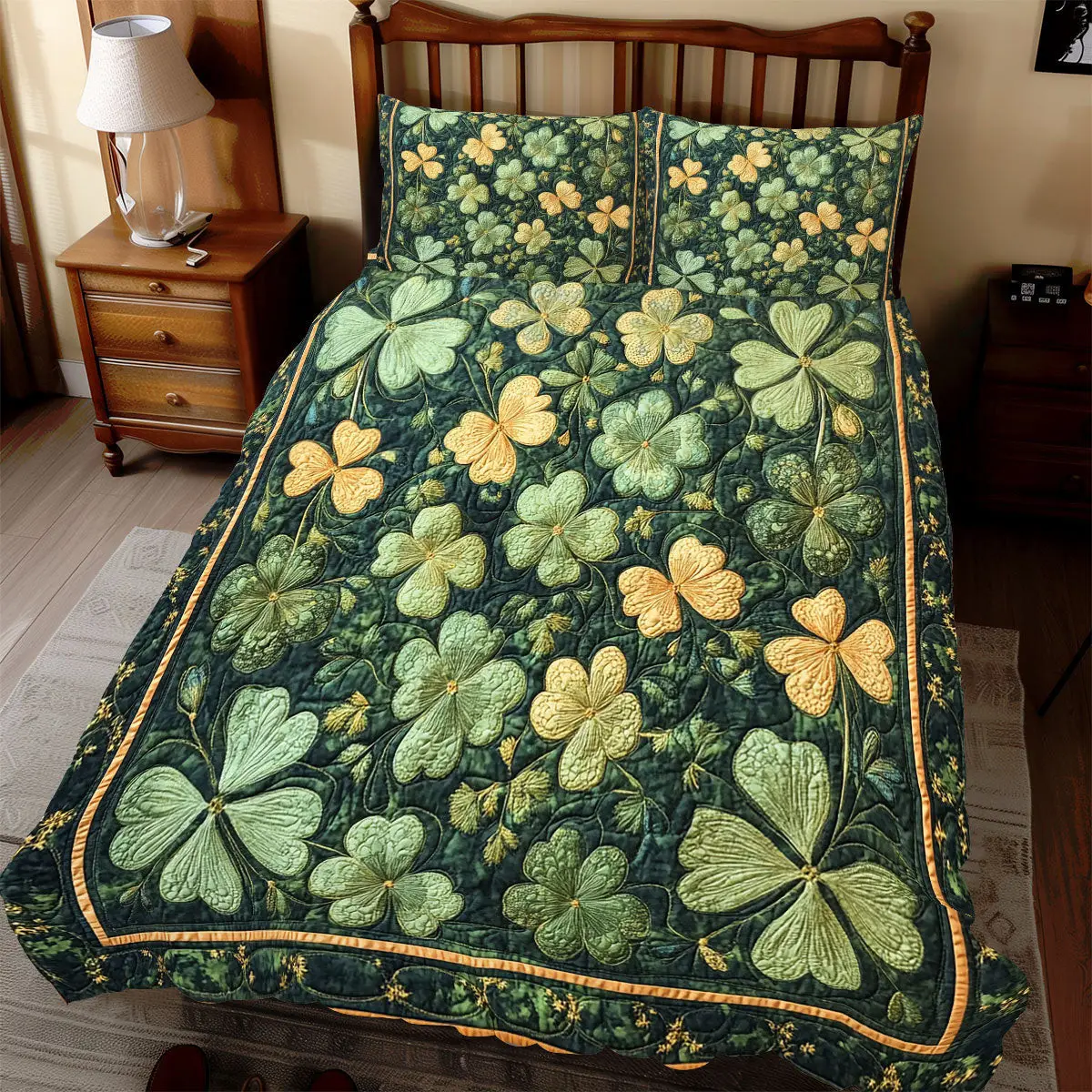 Lucky Clover Duvet Cover Set Quilt Bedding Set Bedspread St Patricks Day Gifts