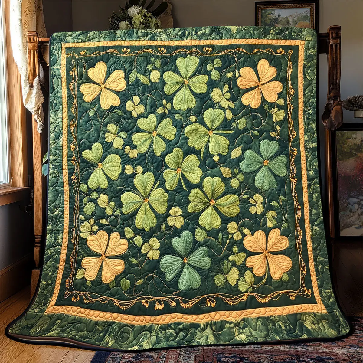 Lucky Clover Quilt Best Throw Blanket Good Gifts For Mother In Law