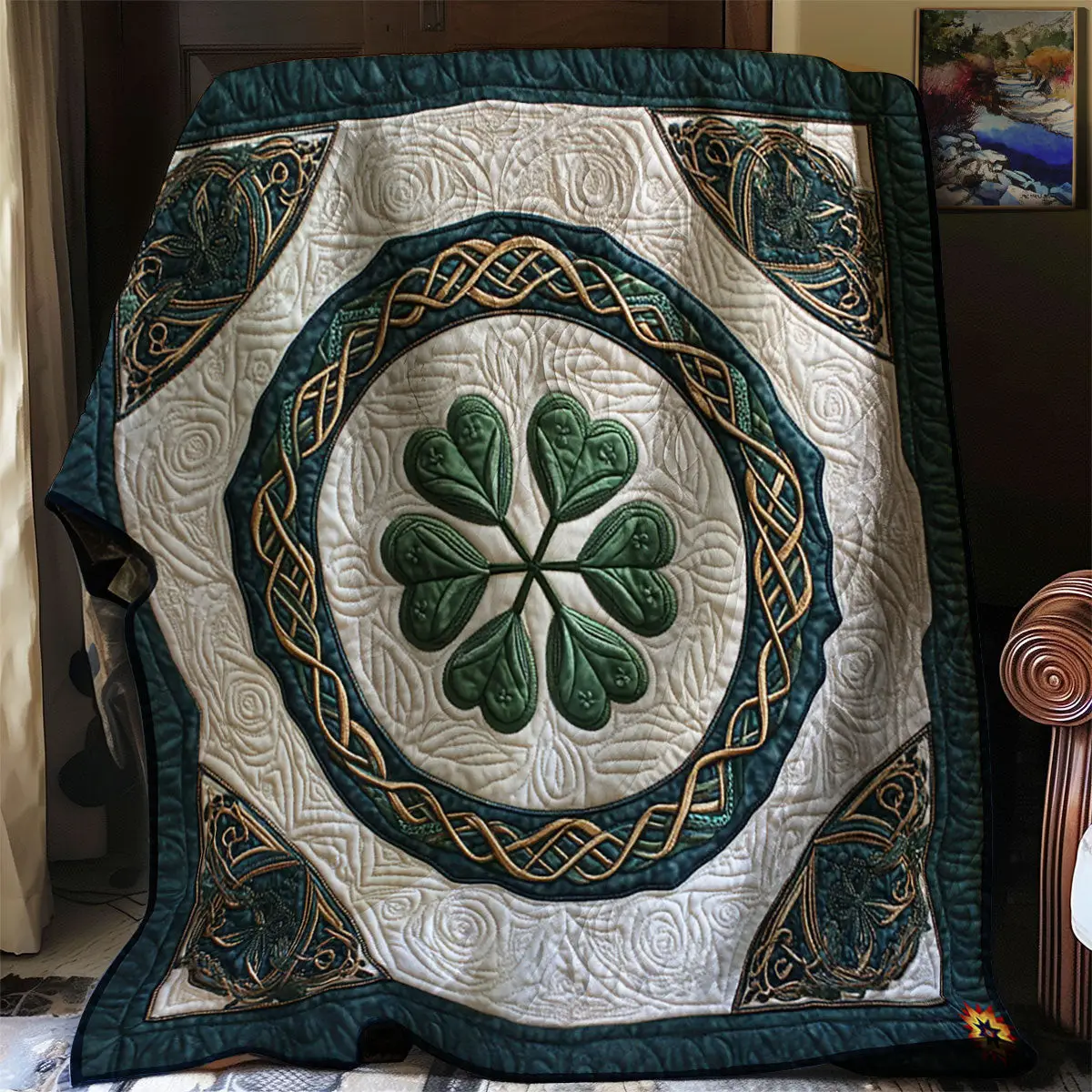 Lucky Clover Quilt Blanket Best Couch Throw Blanket Cute St Patrick's Day Gifts