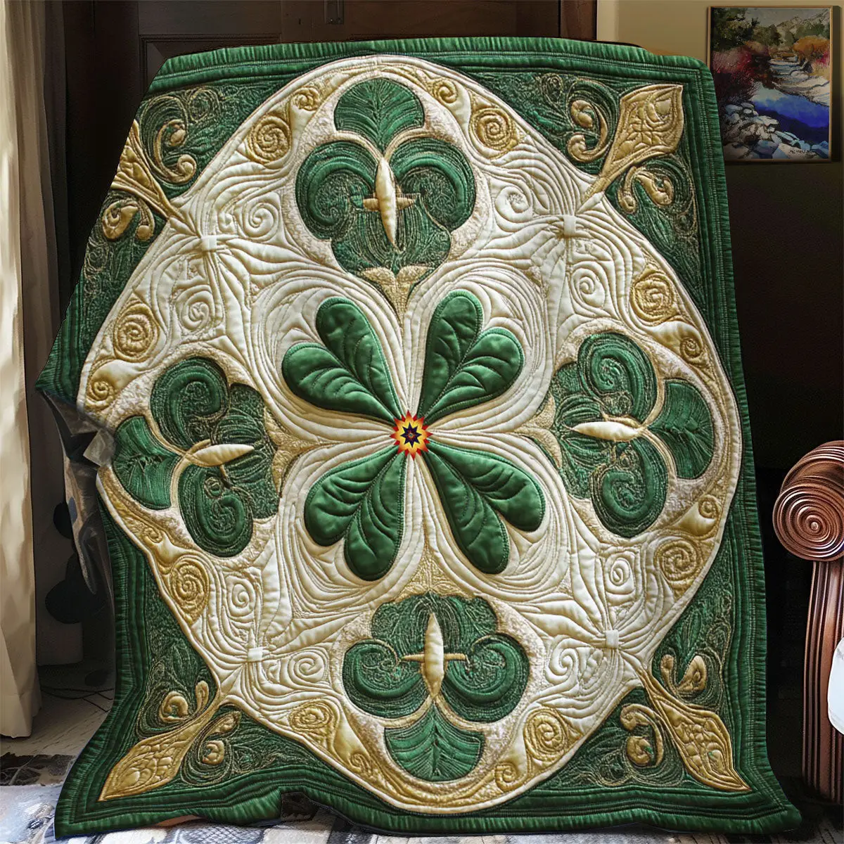 Lucky Clover Quilt Blanket Best Couch Throw Blanket Great Gift Ideas For St Patrick's Day