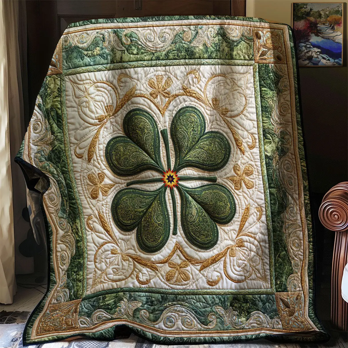 Lucky Clover Quilt Blanket Best Couch Throw Blanket Great St Patrick'S Day Ideas