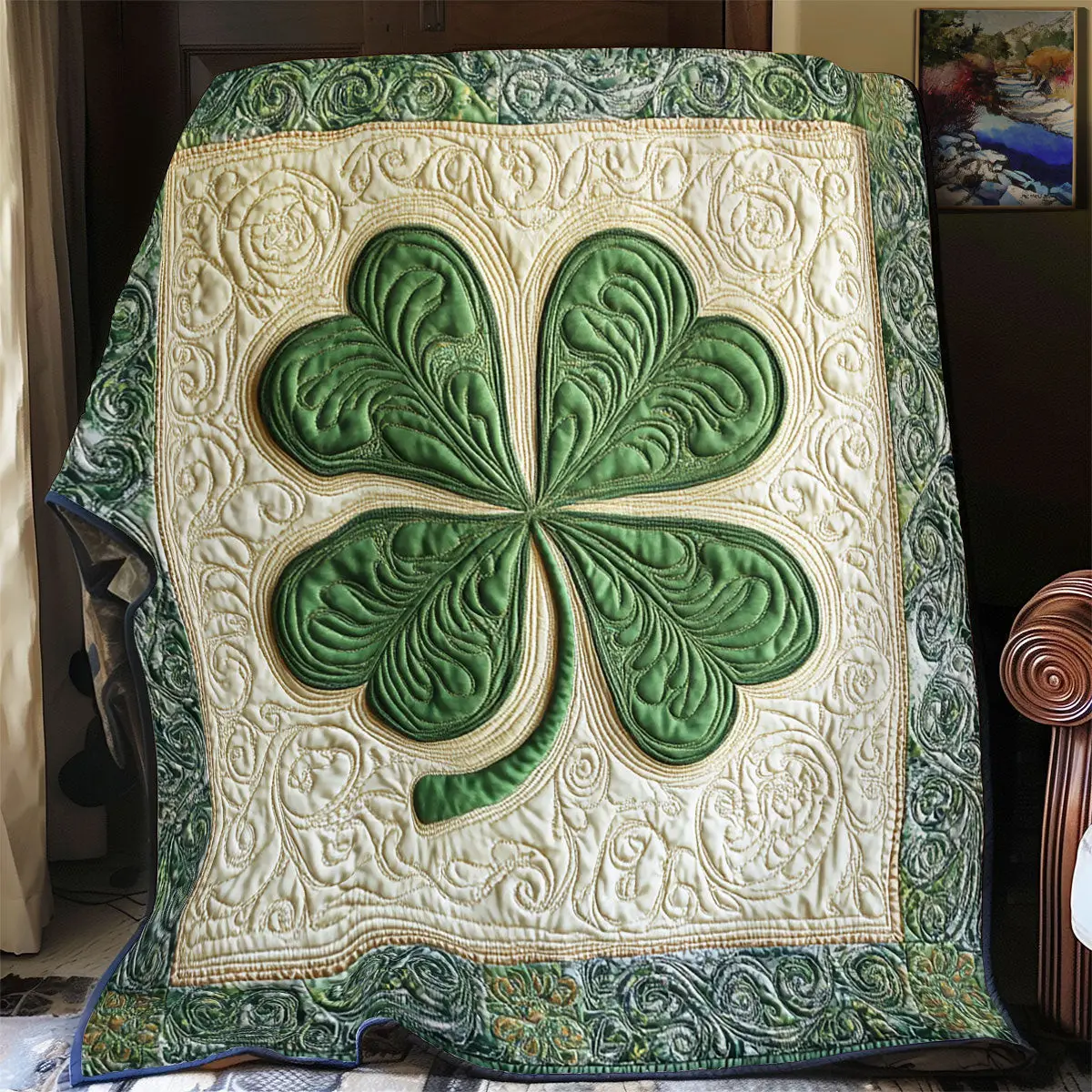 Lucky Clover Quilt Blanket For Couch Mother's Day Gifts For Daughter