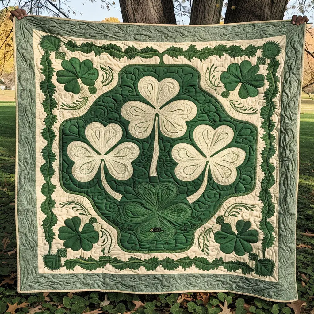 Lucky Clover Quilt Throws And Blankets Irish Gifts For Women