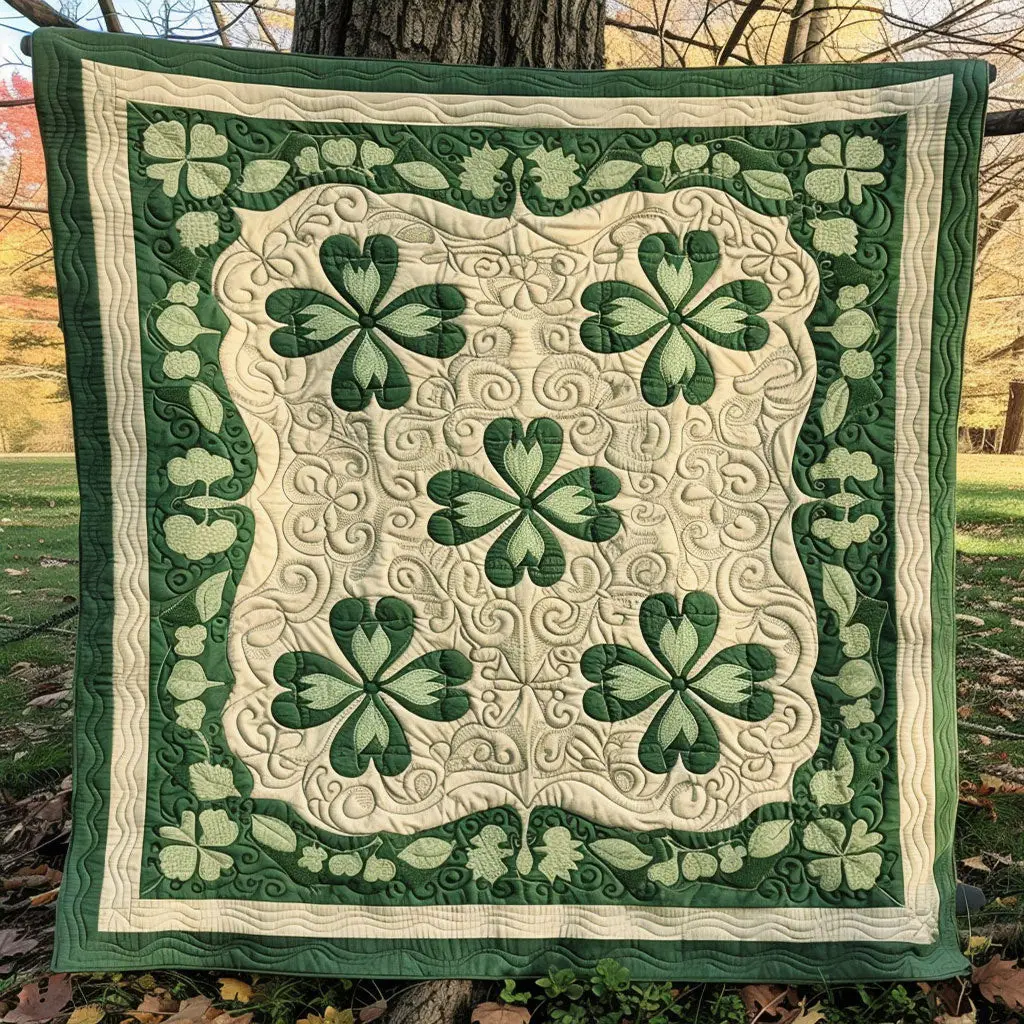 Lucky Clover Quilted Blanket Aesthetic Home Decor St Patrick's Day Gifts For Sister