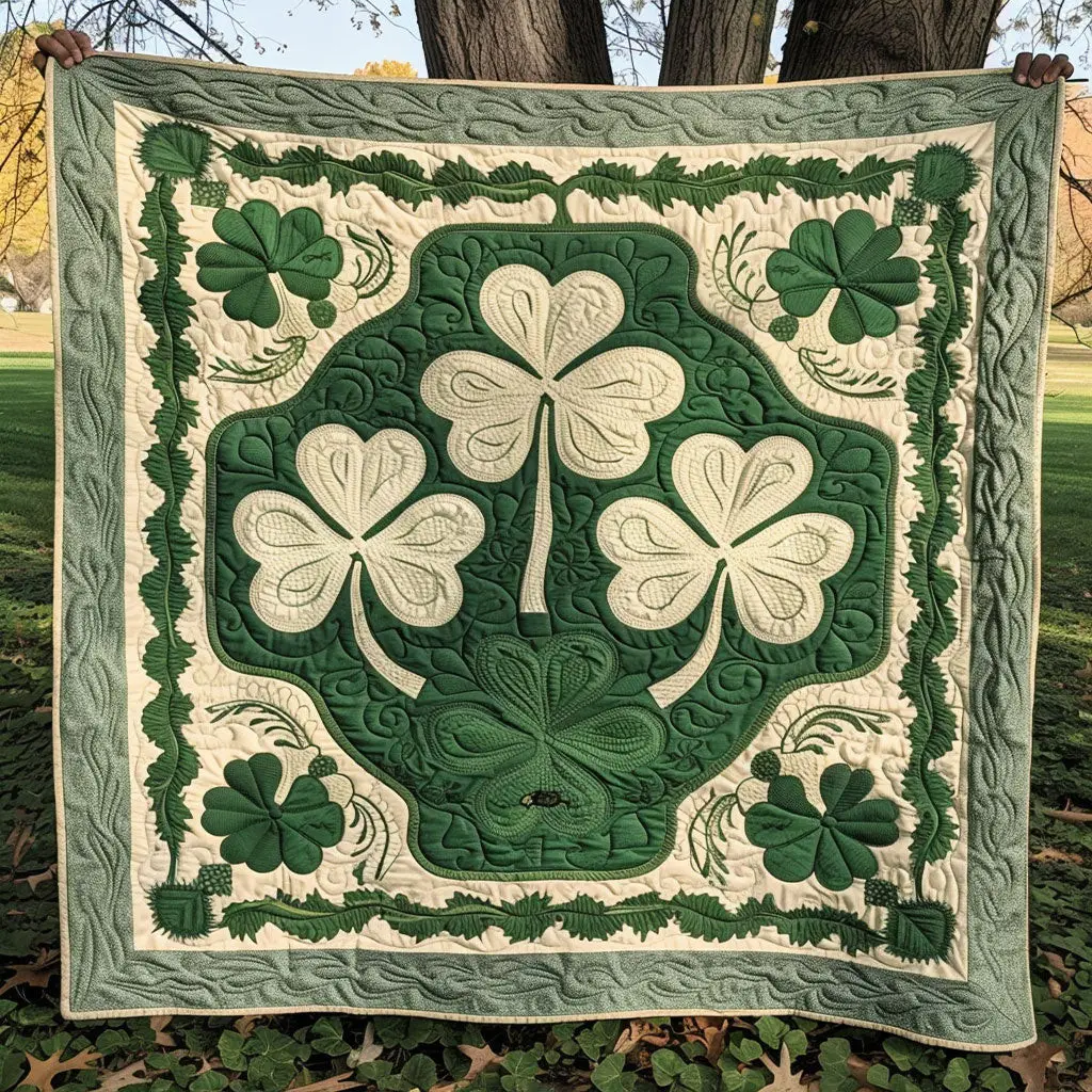 Lucky Clover Quilted Blanket Room Accessories St Patrick's Day Gift Ideas
