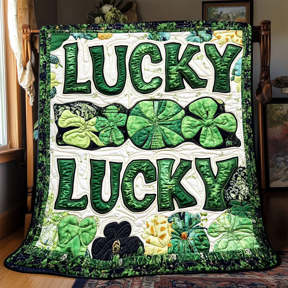 Lucky Quilt Blanket Patrick Day Gifts For Men