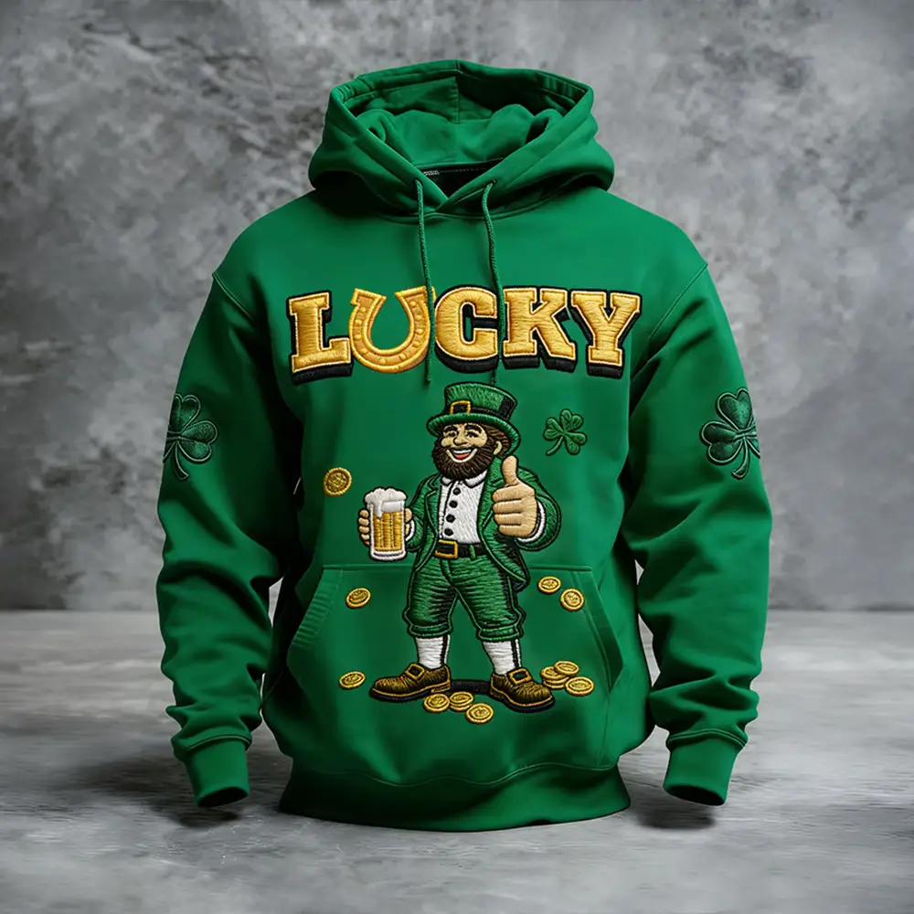Lucky St Patrick's Day 2026 Hoodie Happy Saint Patrick's Day Hooded Sweatshirt