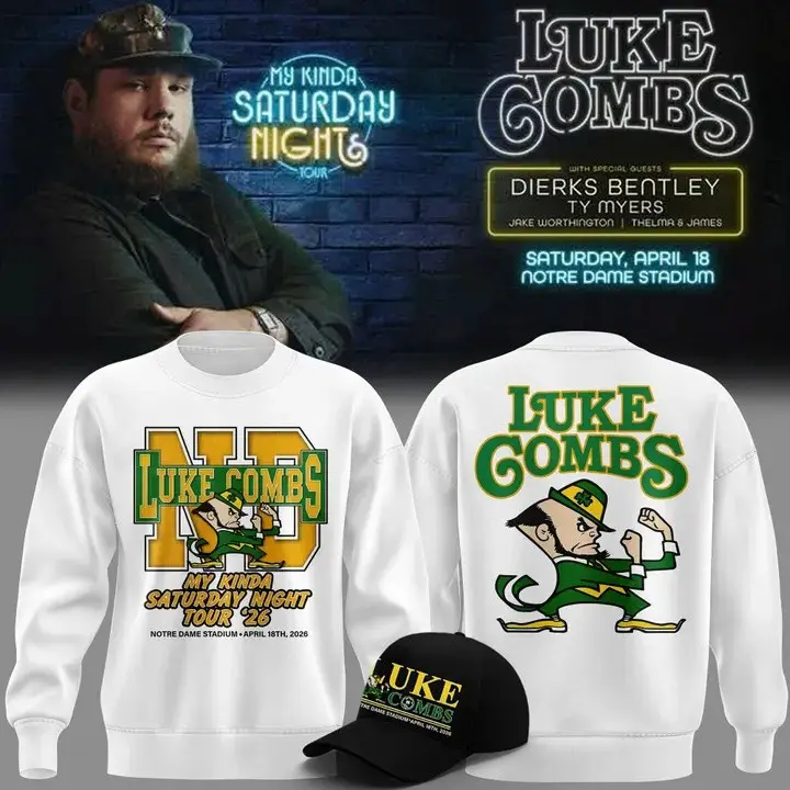Luke Combs Notre Dame Merch 2026 My Kinda Saturday Night Tour'26 Sweatshirt Gift For Men