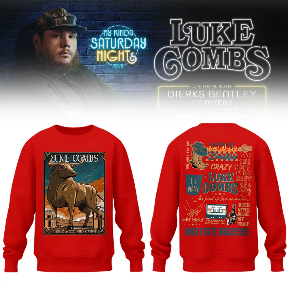 Luke Combs Ohio Stadium Merch My Kinda Saturday Night Tour 2026 Sweatshirt Fans Gift For Men