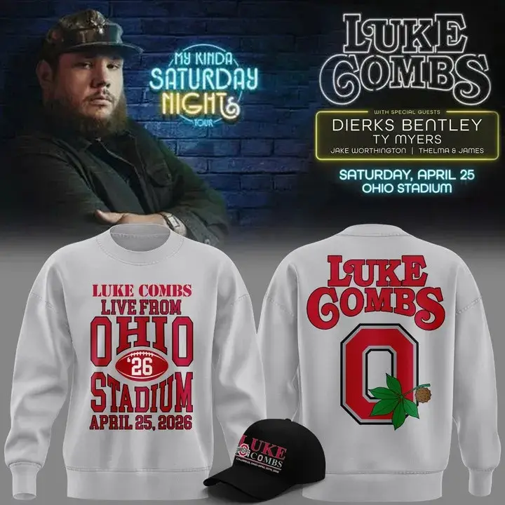 Luke Combs Ohio State Merch My Kinda Saturday Night Tour 2026 Sweatshirt Gift For Fangirl Luke Combs Ohio State Merch My Kinda Saturday Night Tour 2026 Sweatshirt Gift For Fangirl - Image 1