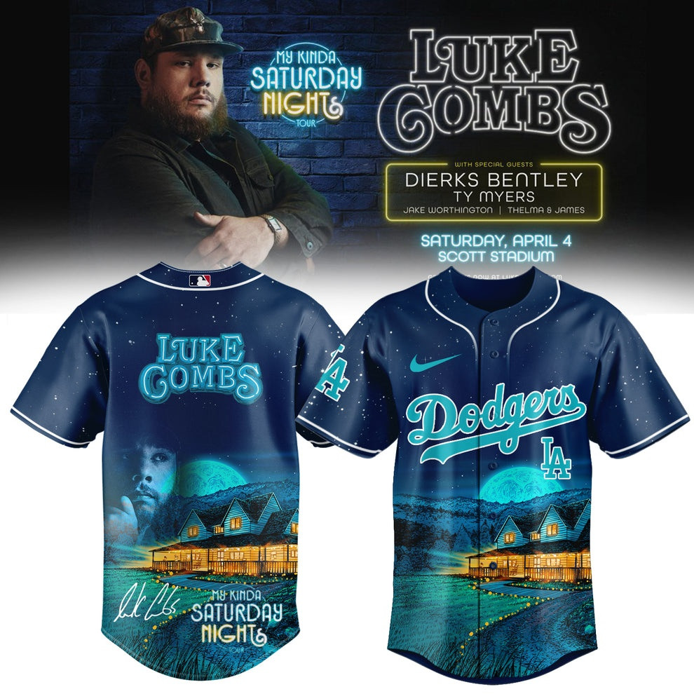 Luke Combs X Los Angeles Dodgers Merch BLA Dodgers Jersey Father's Day Gifts