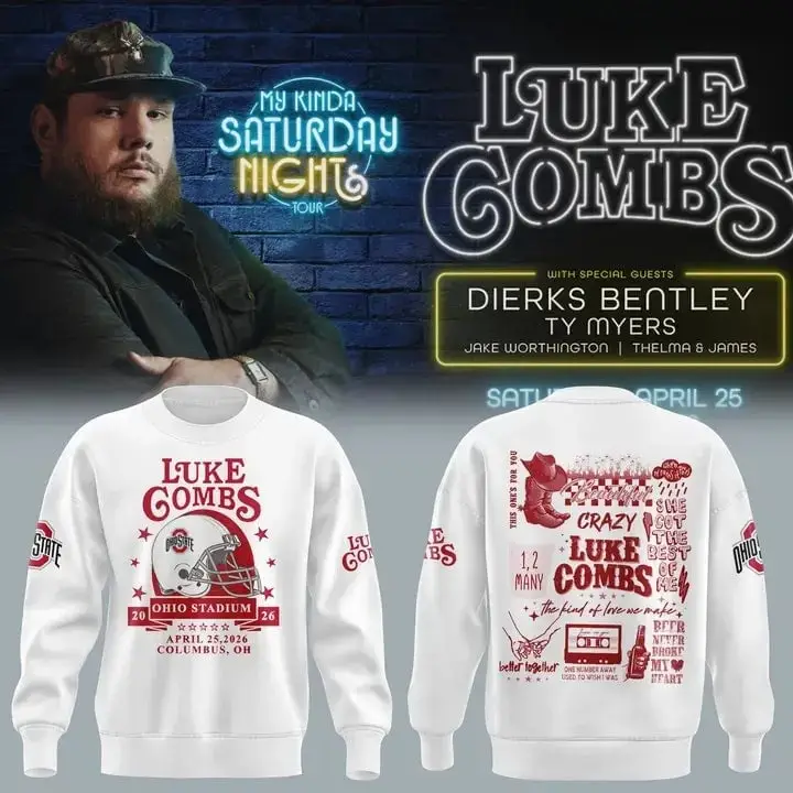 Luke Combs X Ohio State Buckeyes Merch 2026 Sweatshirt Luke Combs Ohio State Stadium Tour Clothes