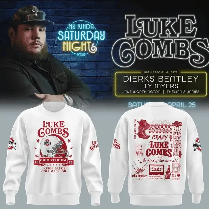 Luke Combs X Ohio State Buckeyes Merch Sweatshirt Luke Combs 2026 Tour Clothes Husband Gift