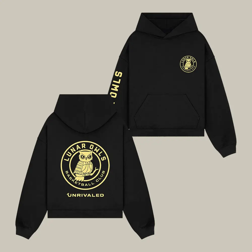 Lunar Owls Basketball Club Hooded Sweatshirt Unrivaled Basketball Merchandise Fan Gear Lunar Owls Basketball Club Hooded Sweatshirt Unrivaled Basketball Merchandise Fan Gear - Image 1