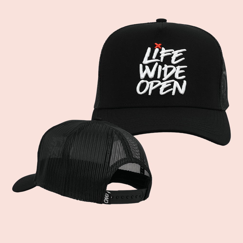 LWO Red X Curved Brim CboysTV Trucker Hat Life Wide Open Fan Merch CboysTV Lover Gift