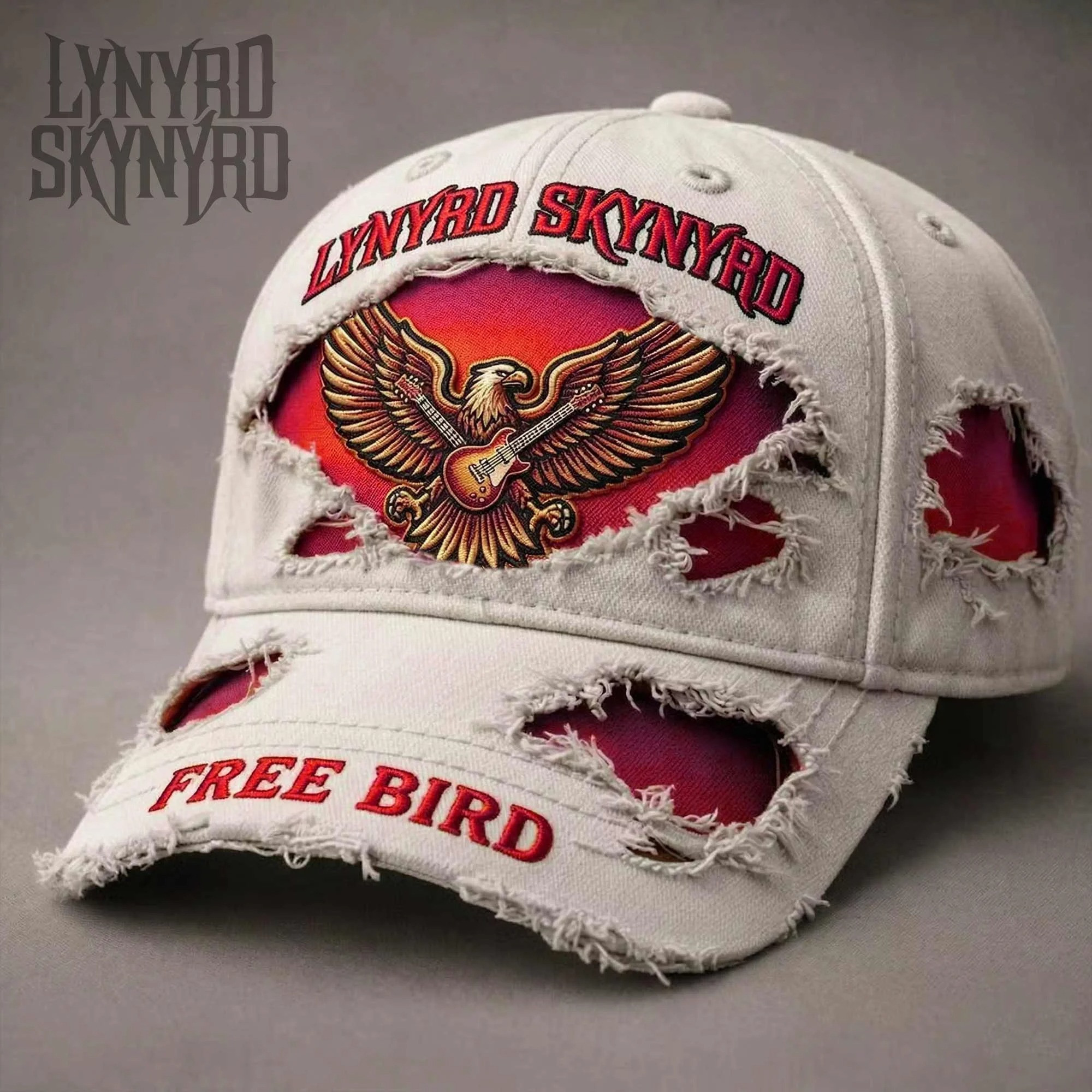 Lynyrd Skynyrd Baseball Hat Eagle With Guitar Apparel Gifts For Rock Fans