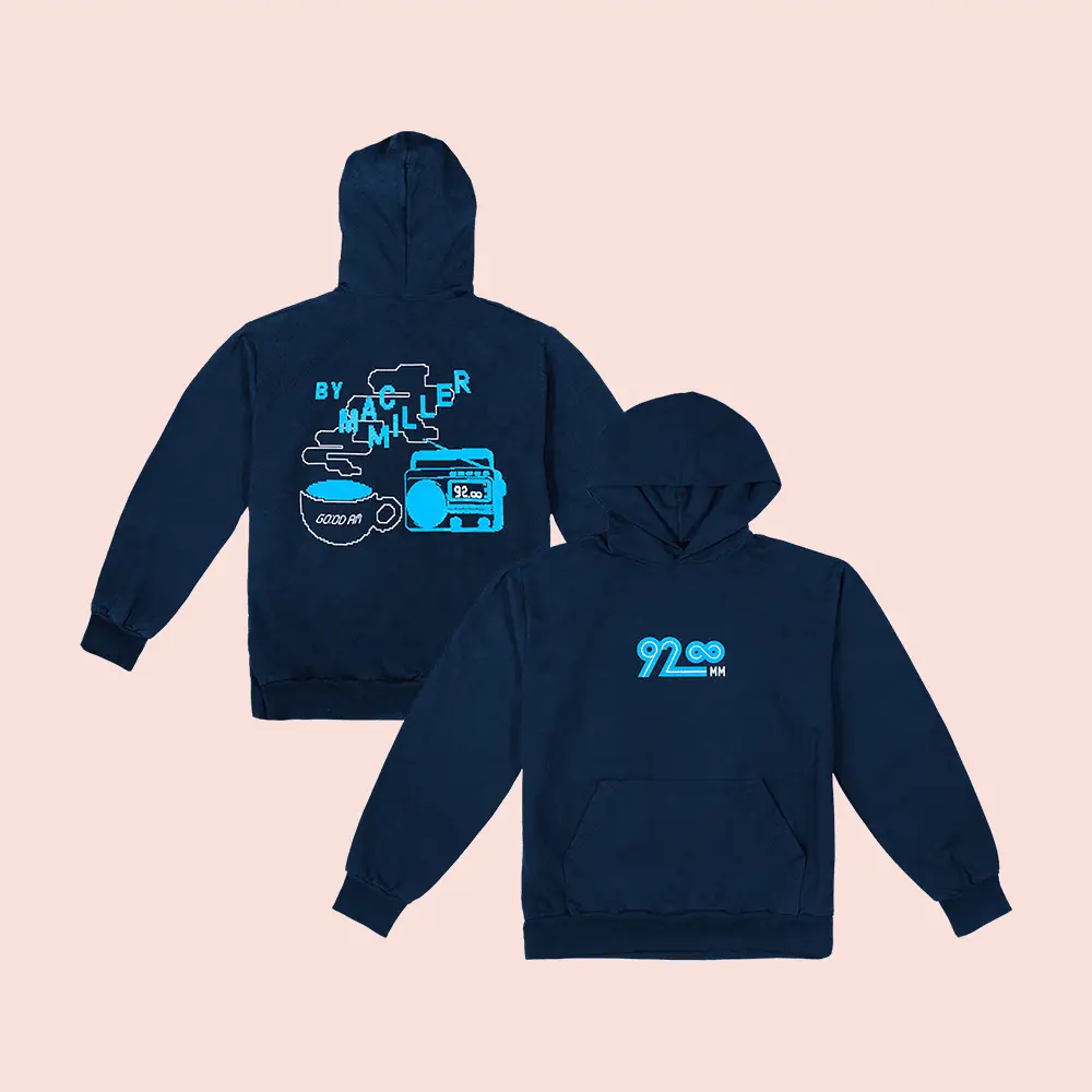 Mac Miller Merch 92 8 Fm Hoodie GO OD AM Hooded Sweatshirt Gift Ideas For Rap Lovers