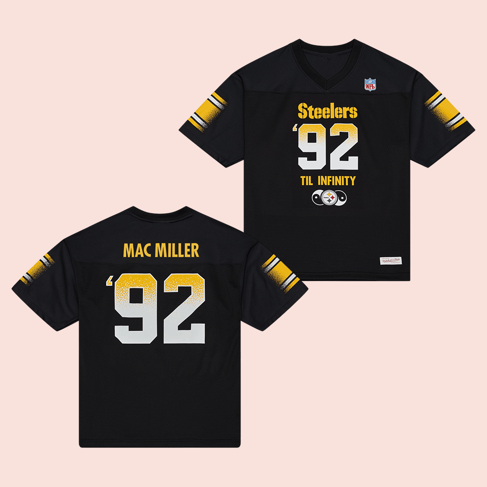 Mac Miller Steelers Merch 92 Steelers x Mac Miller Black Legacy Jersey Cool Clothes