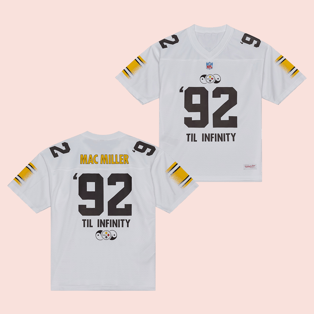 Mac Miller Steelers Merch 92 Steelers x Mac Miller White Legacy Jersey Fan Apparel Gifts