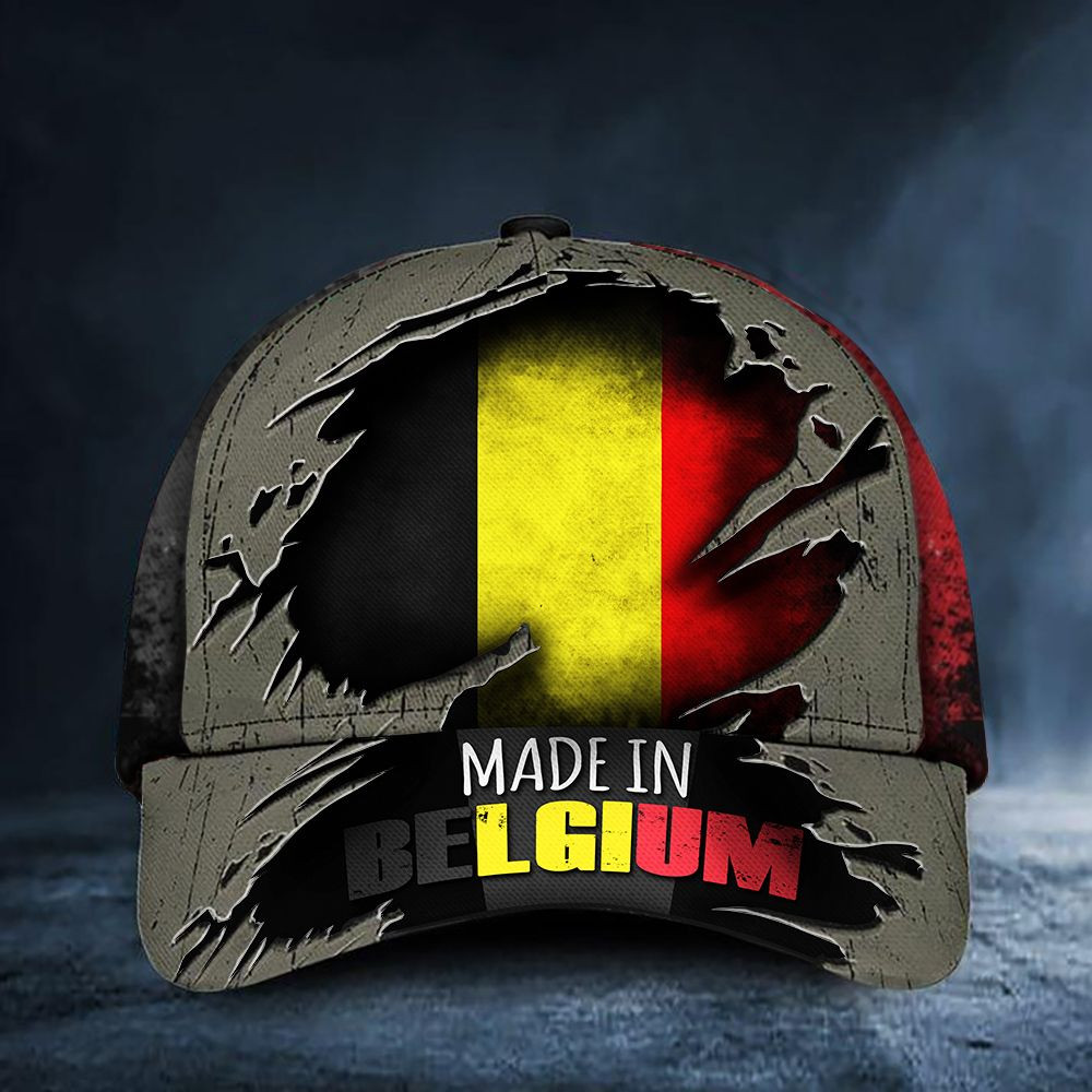 Made In Belgium Hat Belgium Flag Old Retro Cap Unique Patriotic Proud Of Belgian Merchandise Made In Belgium Hat Belgium Flag Old Retro Cap Unique Patriotic Proud Of Belgian Merchandise - Image 1