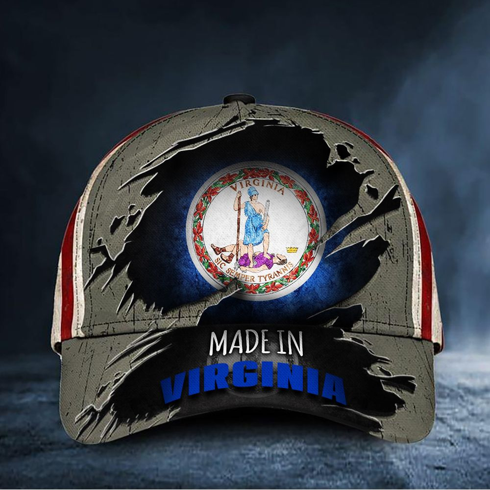 Made In Virginia Hat Patriotic Baseball Cap ​Proud Virginia Merchandis