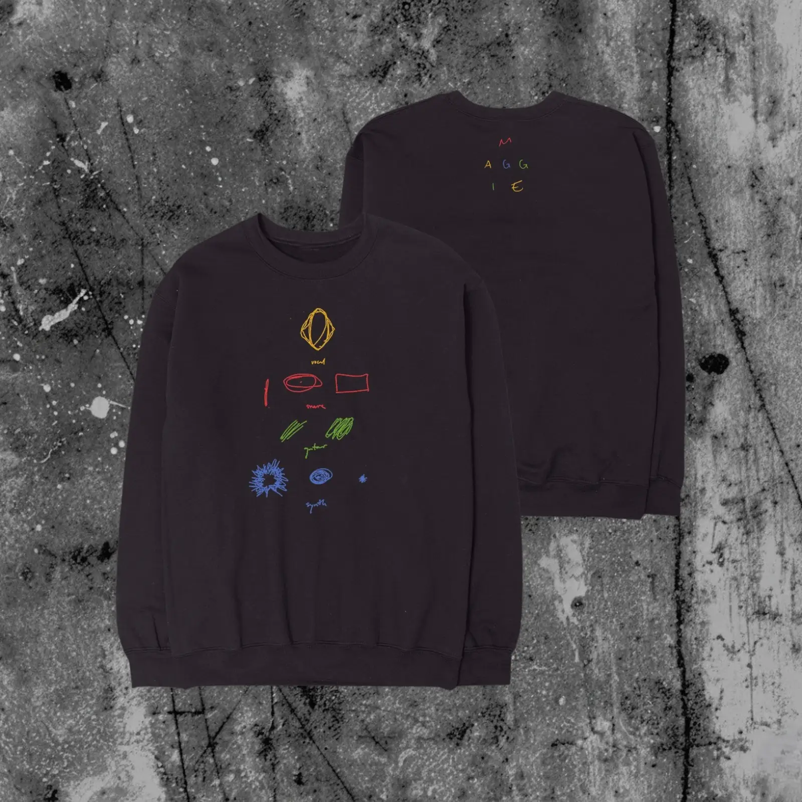 Maggie Rogers Merch Mix Notes Sketch Style Graphic Black Crewneck Sweatshirt Present For Studio Musician