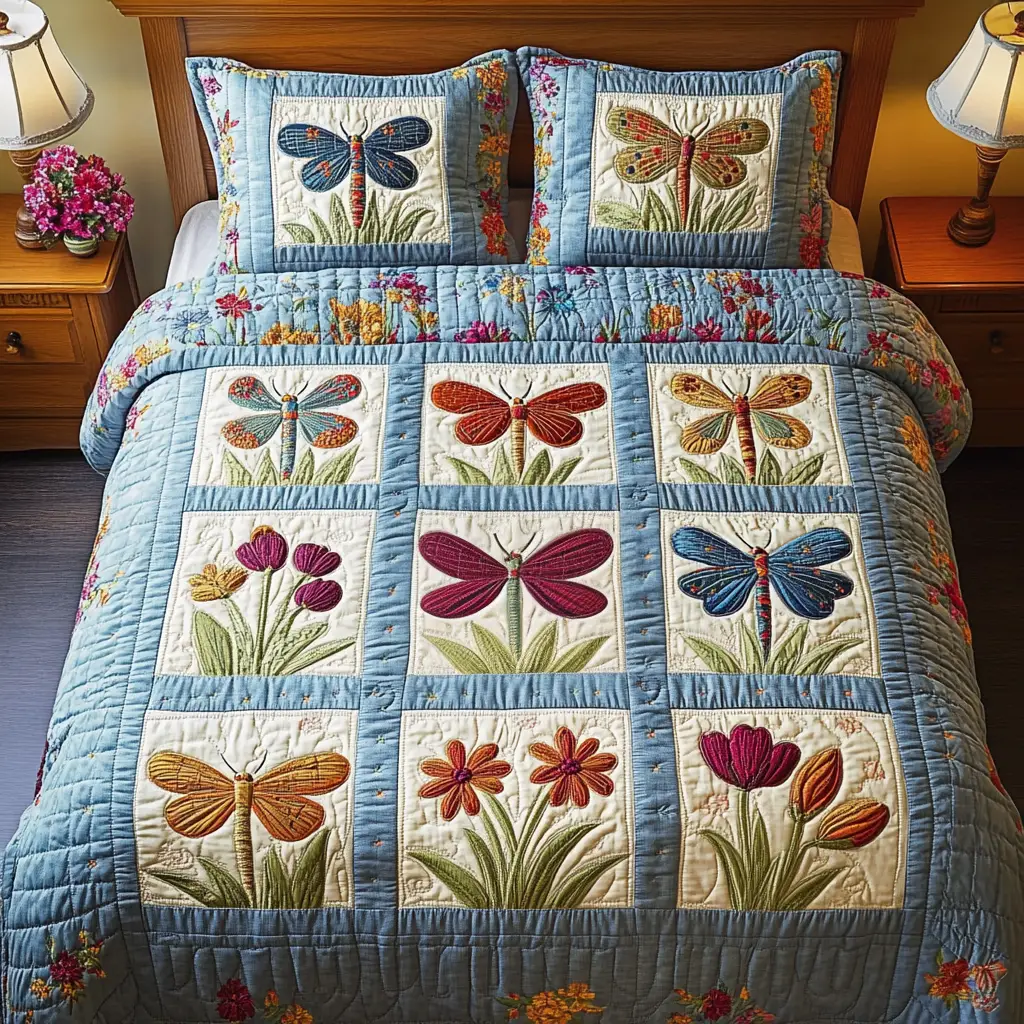 Magical Wings Quilted Bedding Set Soft Bedding Set That Makes a Great Christmas Gift