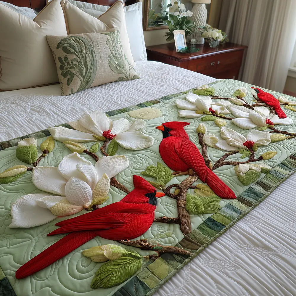 Magnolia Gathering Quilted Bed Runner Magnolia Gathering Bloom Gift for Floral Homes
