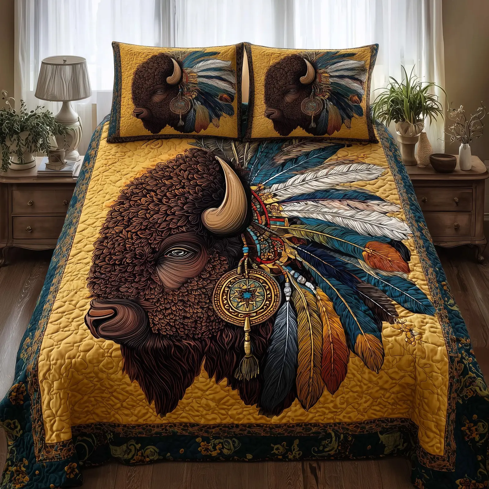 Majestic Bison Quilted Bedding Set Refresh Your Room
