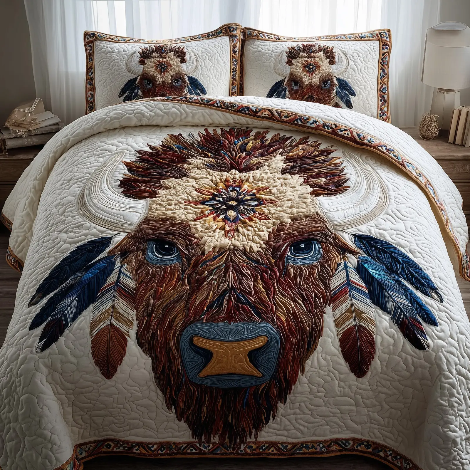 Majestic Bison Quilted Bedding Set Ultimate Comfort