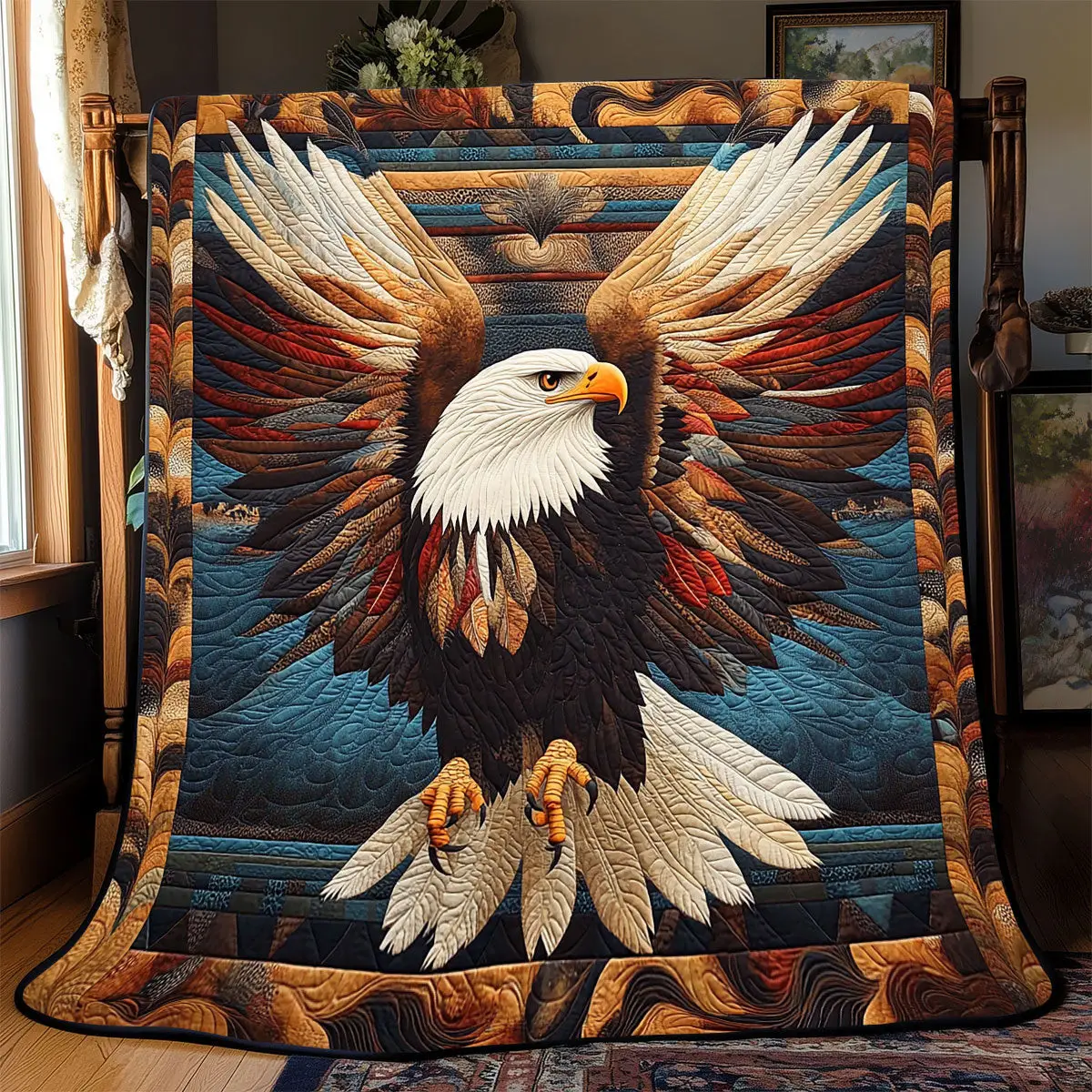 Majestic Eagle Quilt Best Throw Blanket Good Gifts For Mother In Law